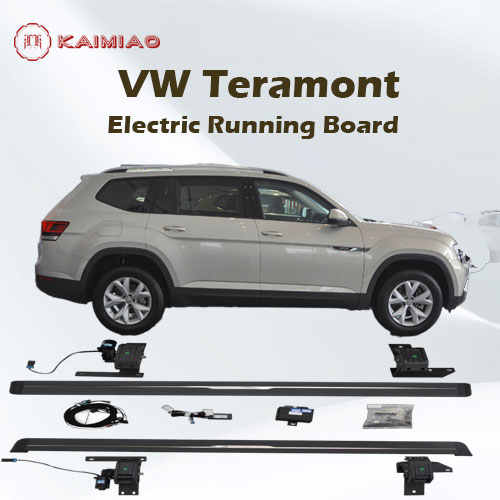 Weatherproof, OEM-quality electric motors, drive system and wiring harness powered running board for VW Teramont